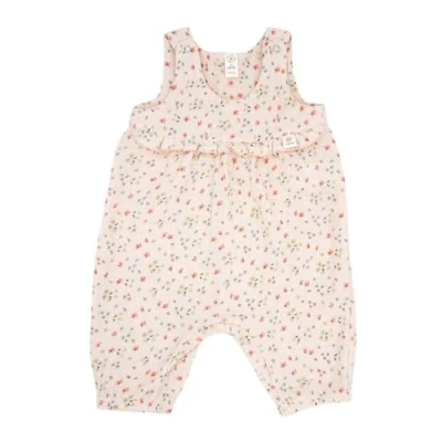 Abbildung von maximo GOTS 3/4 LÄNGE Jumpsuit für Kinder, Größe: 62/68, Blassrosa blümchen