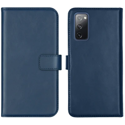 Abbildung von Samsung Galaxy S20 FE Hülle Echtleder Selencia Klapphülle Handyhülle Blau