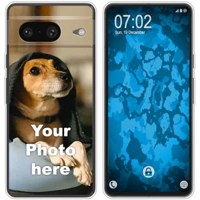 Abbildung von PhoneNatic personalisierte Handyhülle für Google Pixel 8 Custom Case in Transparent zum selbst gestalten mit eigenem Foto Bild Text individuell