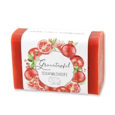 Abbildung von Florex Schafmilchseife Granatapfel 100g einzigartige Augenblicke mit Papierschleife