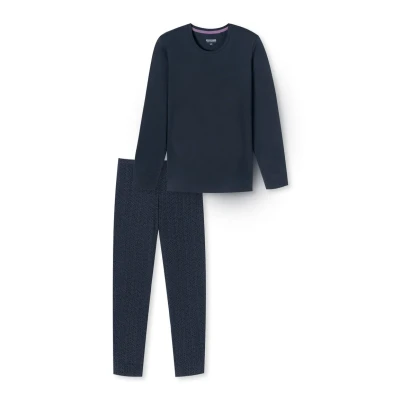 Abbildung von Schiesser Schlafanzug SET Nachtwäsche Set, Damen, Größe: 36, Dunkelblau