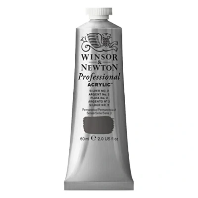 Abbildung von Winsor &amp; Newton 2320624 Professional Acrylfarbe in Künstlerqualität, hohe Farbbrillanz Deckkraft, Archivqualität, 60ml Tube Silber Nr. 2