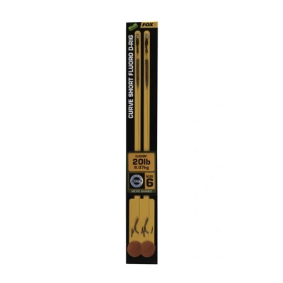 Abbildung von Fox Edges Curve Short Fluoro D Rig Illusion 20lb Maat 6 (2 stuks) Karpfen Vorfächer