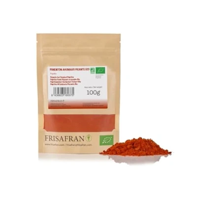 Abbildung von FRISAFRAN Spanischer würzig geräuchertes Paprikapulver 100g Bio Paprika Rosenscharf geräuchert pulver gemahlenes Scharf ohne Zusatzstoffe