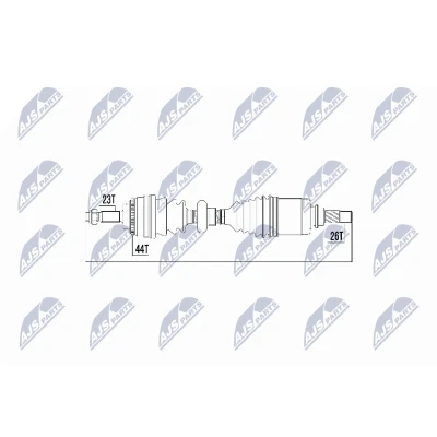 Abbildung von NTY NPW RE 017 Antriebswelle Vorderachse Schaltgetriebe RENAULT: Kangoo I, CLIO 2, I Rapid