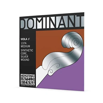 Abbildung von Thomastik Einzelsaite für Viola 4/4 Dominant D Saite Nylonkern Silber umsponnen, mittel