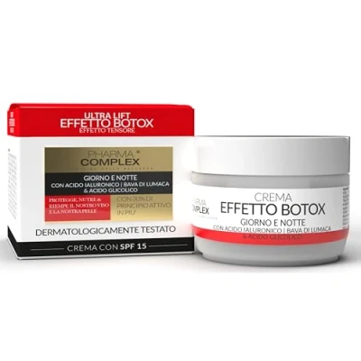 Abbildung von Anti Falten Gesichtscreme mit Schneckenschleim, reine Hyaluronsäure, Glykolsäure, feuchtigkeitsspendend, Tag und Nacht, sofortiger Lifting Effekt, Aging, 50 ml 100 % Made in Italy