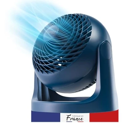 Abbildung von Iris Ohyama Woozoo, 23m², Ventilator, Blau, 3 Geschwindigkeiten, leise, Table Fan, Tischventilator, Lüfter, Bodenventilator, tragbarer, Portable, Cooling, Desk PCF HE18