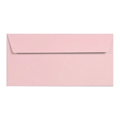 Abbildung von Clairefontaine 33345C Packung mit 5 Umschlägen Pollen, Format DL (11x22cm), 120g, selbstklebend, ideal für Ihre Einladungen und Korrespondenz, Premium Papier feiner Körnung, Korallenrot, 1 Pack