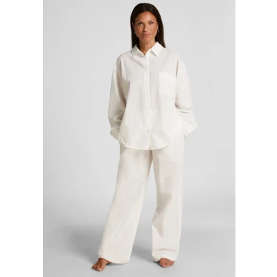 Abbildung von Hunkemöller Pyjama Top Baumwolle Seersucker Weiß