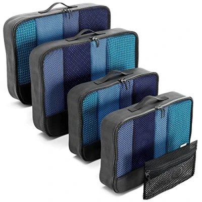 Abbildung von OW Travel Einfach zu Organisierende Packtaschen für Koffer Medium/Large Kleiderlagerung mit Reisewürfeln ein Kleidertaschen Packwürfel. Organizer Set Suitcase Packing Cubes