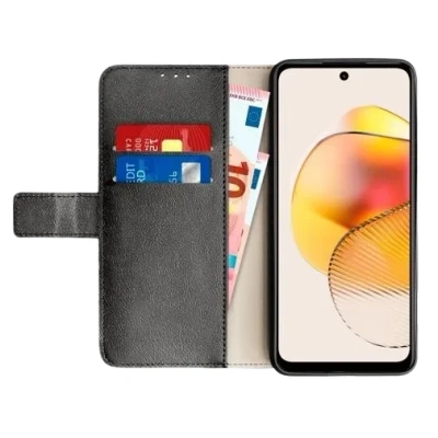 Abbildung von Just in Case Pu Leder Book Hülle Schwarz Motorola Moto G73