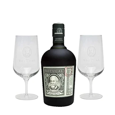 Abbildung von Botucal Reserva Exclusiva Rum mit 2 Nosing Gläser 0,70l (40% Vol) Ron de Venezuela Glas Longdrinkglas Set [Enthält Sulfite]