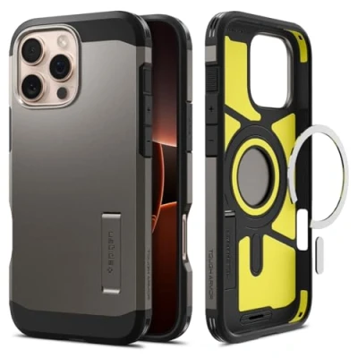 Abbildung von Apple iPhone 16 Pro Max Hülle MagSafe Kunststoff Spigen Hard Case/Backcover Handyhülle Grau