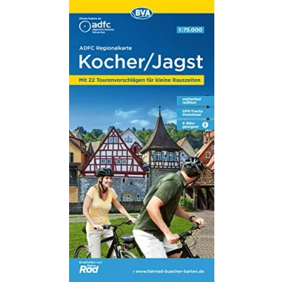 Abbildung von ADFC Regionalkarte Kocher/ Jagst, 1:75.000, mit Tagestourenvorschlägen, reiß und wetterfest, E Bike geeignet, GPS Tracks Download (ADFC 1:75000)