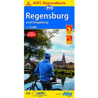 Abbildung von ADFC Regionalkarte Regensburg und Umgebung, 1:75.000, mit Tagestourenvorschlägen, reiß wetterfest, E Bike geeignet, GPS Tracks Download (ADFC 1:75000)