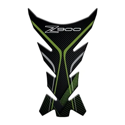 Abbildung von Motorcycle Tankschutz, geharzt, selbstklebend, 3D Effekt, kompatibel mit Kawasaki Z900 (grün)