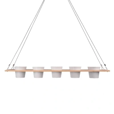 Abbildung von UNUS HOME Blumenkasten Kräuterbar, Pflanzenbar (natur), Nachhaltig, stabile Drahtseilaufhängung, vielseitig einsetzbar
