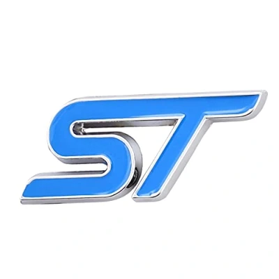 Abbildung von 1 Stück 3D Metall ST Aufkleber Autokopf Emblem Abzeichen Chrom für Die meisten Automodelle (blau)