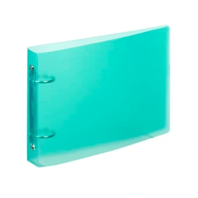 Abbildung von Viquel Karteiordner Bristol, 14,8 x 21 cm, weich und robust, 2 Ringe, Format A5 (25 16,5 cm), türkisgrün, durchscheinend