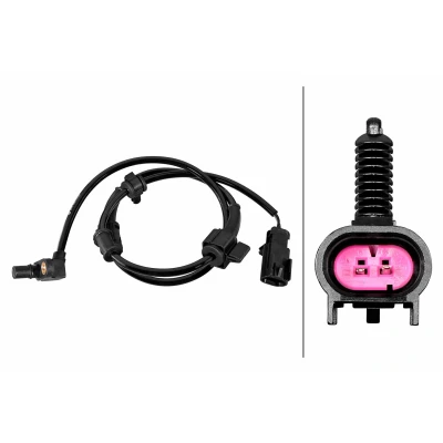 Abbildung von HELLA 6PU 358 218 551 ABS Sensor mit Befestigungsclips am Kabel Induktivsensor 2 935 CHEVROLET: Trailblazer, SAAB: 9 7X SUV