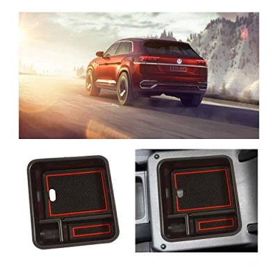 Abbildung von YEE PIN Kompatibel mit VW T Cross 2018 2021 2022 2023 Mittelkonsole Armlehne Organizer Aufbewahrungsbox Rutschfestermatte CROS*s Center Console Handschuhfach