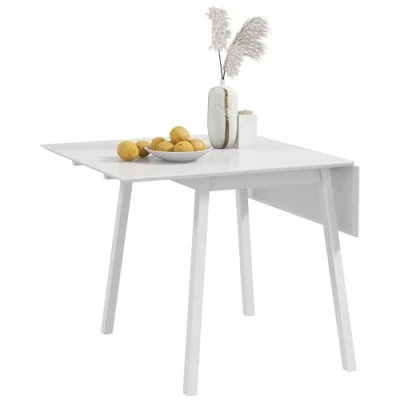 Abbildung von HOMCOM Esstisch klappbar, Küchentisch für 2 4 Personen, Klapptisch, Esszimmertisch aus Holz, kleine Räume, 110 x 86 75 cm, Weiß
