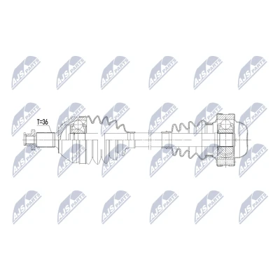 Abbildung von NTY NPW VW 229 Antriebswelle Vorderachse links 533mm