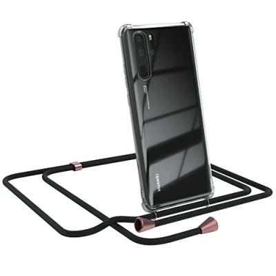 Abbildung von EAZY CASE Handykette kompatibel mit Huawei P30 Pro Handyhülle Umhängeband, Handykordel Schutzhülle, Silikonhülle, Hülle, Stylische Kette für Smartphone, Clips in Rose