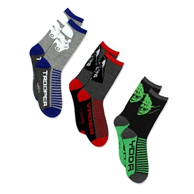 Abbildung von Star Wars Boys 3 pack Socks (Little Kid/Big Kid/Teen/Adult)