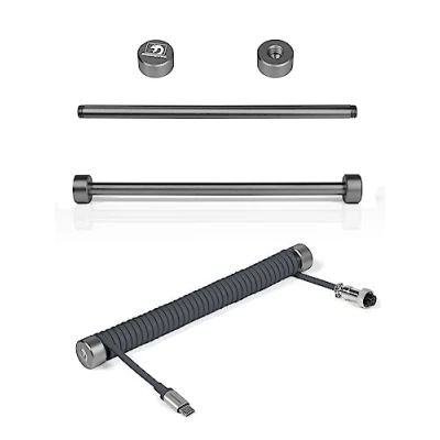 Abbildung von MAMBASNAKE RC01 Custom Fester Stab für Spiral Tastaturkabel CNC Aluminum Winder Kabel, Management Stange Mechanisch Tastaturkabel, Metall Gewichtsstange 7,68 Zoll Länge Schwarz