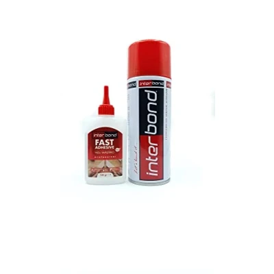 Abbildung von Interbond Sekundenkleber Set Extra Stark Kleber 100g mit Aktivator Spray 400ml Textilkleber, Montagekleber, Stoffkleber und Keramikkleber Alleskleber für Kunststoff, Metall Holz