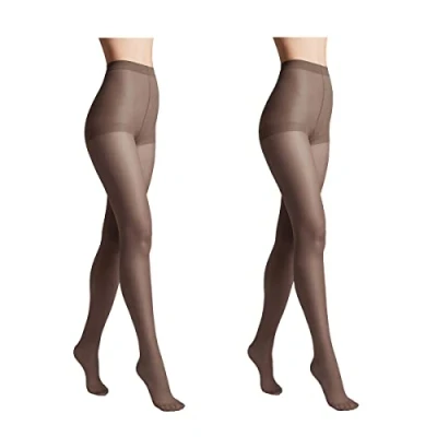 Abbildung von Conte elegant 2er Pack langlebige Damenstrumpfhose Halbmatt SOLO 40 DEN Damen Feinstrumpfhose Strumpfhose mit markiertem Höschenteil Einfarbig Farbe Grafit Größe 5