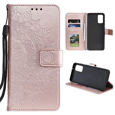 Abbildung von CoverKingz Handyhülle kompatibel mit Xiaomi Mi 11i/Poco F3 Handytasche Kartenfach Klapphülle Case Handy Hülle klappbar Motiv Mandala Rosegold