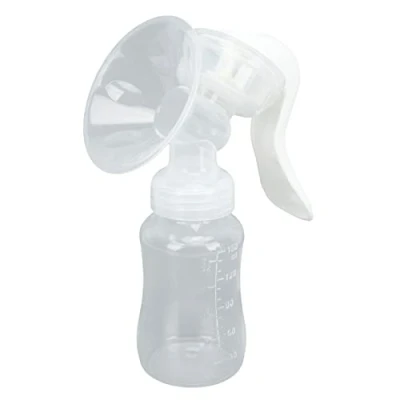 Abbildung von Handmilchpumpe, 150ml Handpumpe mit starker Saugkraft Einhand Stillpumpe Tragbarer Muttermilchauffangbehälter Baby Fütterungspumpe Weiche Silikonpumpe zum Stillen für die Mutter