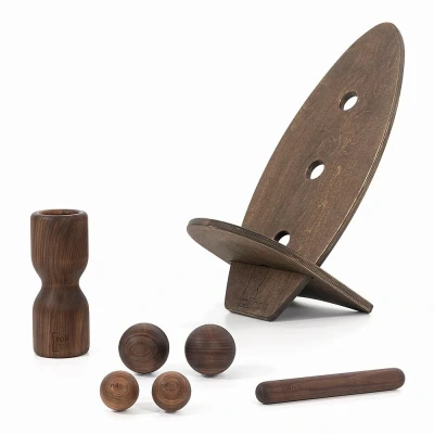 Abbildung von rollholz Balance Board Set groß Walnuss dunkeles Brett 1 St