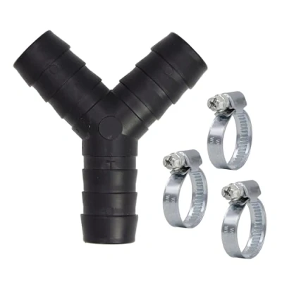 Abbildung von VARIOSAN 2 Wege Y Verteilerstück 11152, 3/4&quot; (19 mm), für Ablaufschläuche, inkl. Schlauchschellen