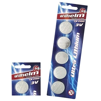 Abbildung von 6 x CR2450 WILHELM Lithium Knopfzelle 3V 600mAh ø24,5x5,0mm Batterie DL 2450
