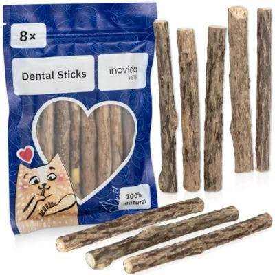 Abbildung von Matatabi Stick Katze : 8 Sticks für Katzen Zahnpflege Katzenspielzeug Holz gegen Mundgeruch Kauspielzeug Natürliches Spielzeug Cat Inovida Zubehör