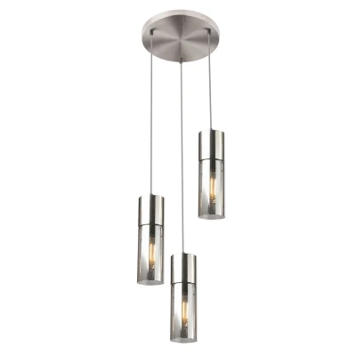 Abbildung von Lighting ANNIKA Hängeleuchte Metall Nickel matt, 3x E27
