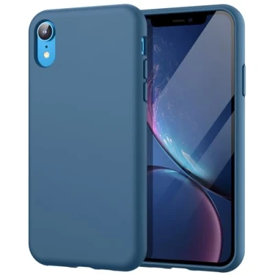 Abbildung von JETech Silikon Hülle für iPhone XR, 6,1 Zoll, seidigem Ganzkörper Handyhülle, mit weichem Mikrofaser Innenfutter stoßfestes Abdeckung (Blauer Kobalt)