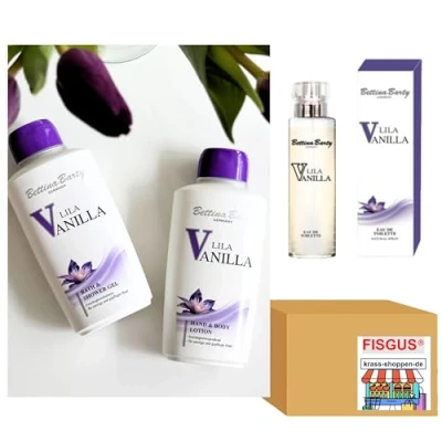 Abbildung von Bettina Barty Lila Vanilla Serie Eau de Toilette 50 ml Bath &amp; Shower Gel 500 Hand Body Lotion Ein Angebot, zusammengestellt von FISGUS® by krass shoppen