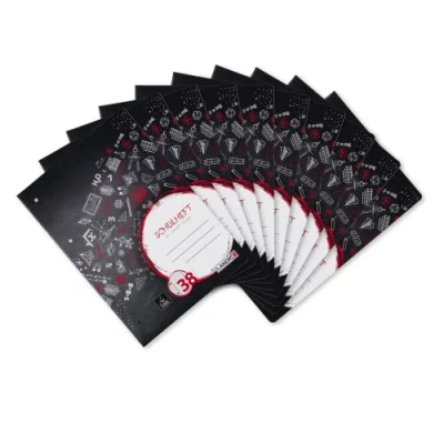 Abbildung von Landré Schulheft A4, 16 Blatt, Lineatur 38, kariert mit Rand, gelocht, 10 Stück