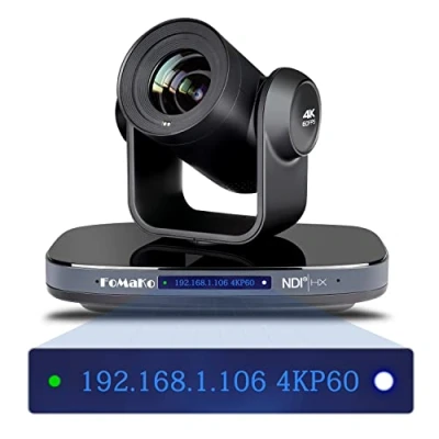 Abbildung von FoMaKo 4K@60fps Professionelle NDI PTZ Kamera mit Gesichtserkennung KI Tracking 20x Optischer Zoom 3G SDI/HDMI/USB 3.0/IP PoE, für Kirche, Bildung, Videokonferenz vMix OBS Live Streaming (K820N)