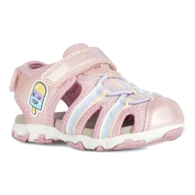 Abbildung von Geox B SANDAL FLAFFEE GIR Sandale, Sommerschuh, Klettschuh, Sandalette, mit Eis Motiv an der Seite