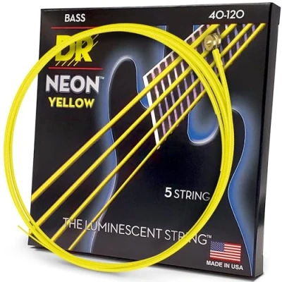 Abbildung von DR Strings NYB5 40 Saiten für Bassgitarre HI DEF NEON
