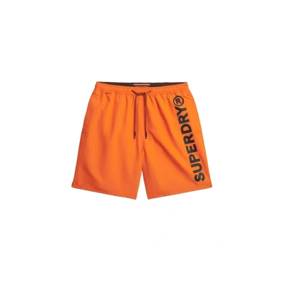 Abbildung von Superdry Graphicinch Badeshorts, Herren, Größe: XXL, Denver orange