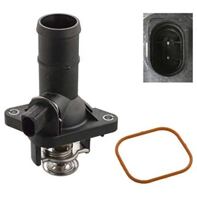 Abbildung von FEBI BILSTEIN 107988 Kühlwasserthermostat 105 mit Dichtung Temperaturschalter Gehäuse VOLKSWAGEN: Golf 4 Variant, Schrägheck