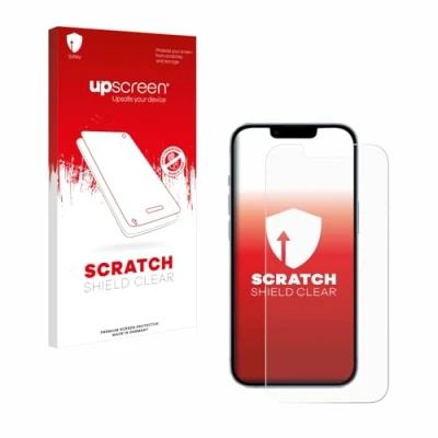 Abbildung von upscreen Schutzfolie für Apple iPhone 14 Kristall klar, Kratzschutz, Anti Fingerprint