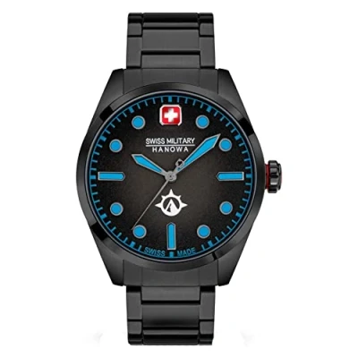 Abbildung von Swiss Military Hanowa Herren Analog Quarz Uhr mit Edelstahl Armband SMWGB2101302